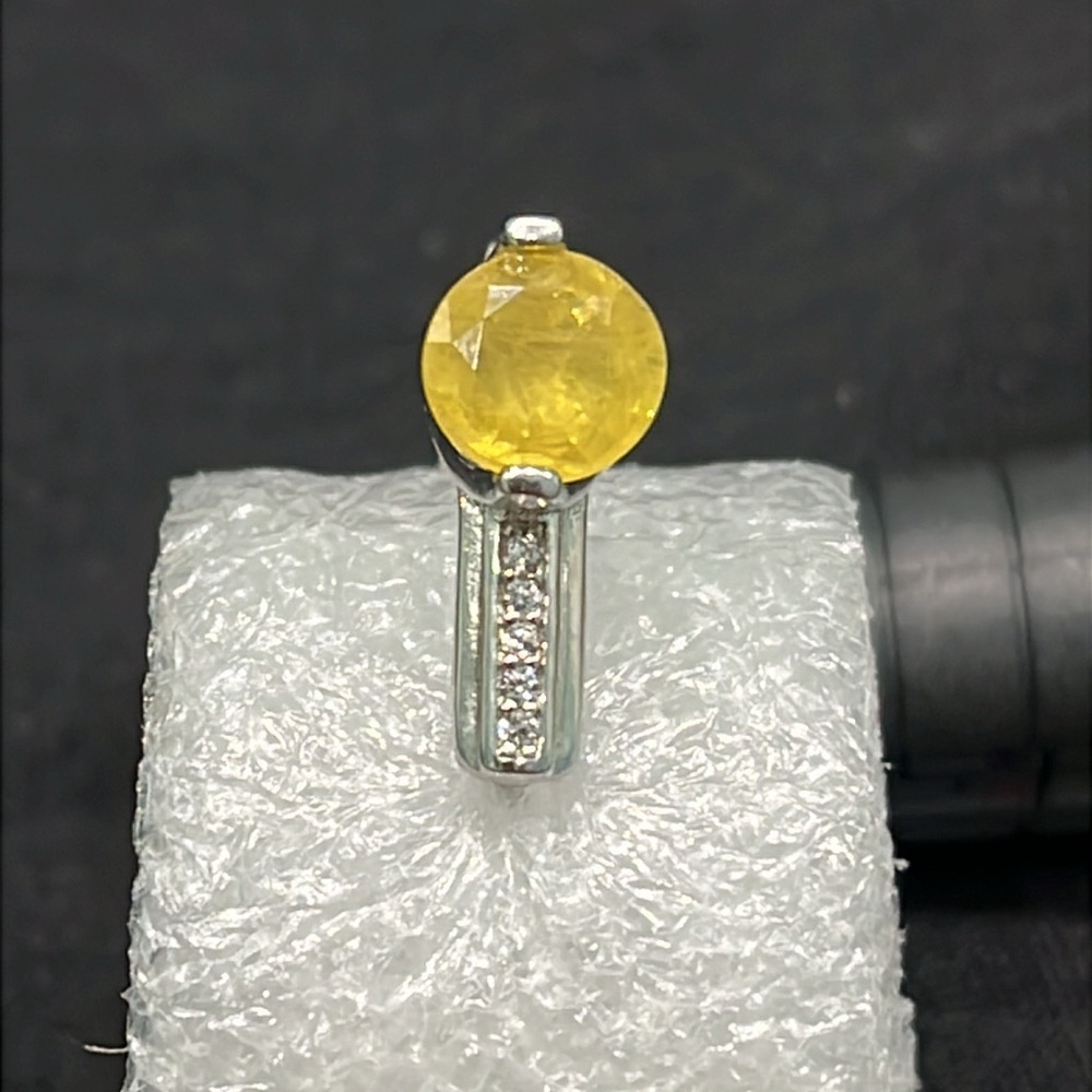 1 Ct Genuine Sapphires 14KGP Earrings - Picture 2 of 4
